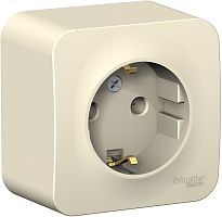 Розетка с заземлением накладная Systeme Electric Blanca 1-м. молочный картинка